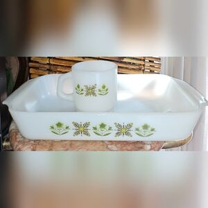 FireKing Meadow Gold Casserole Set